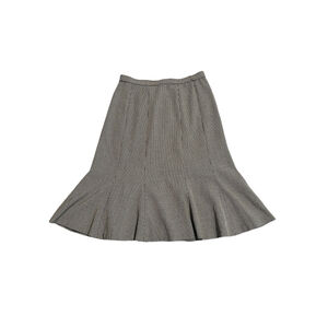 Focus 2000 Skirt Womens Petite Size 4P Midi Black White Herringbone Checkered
